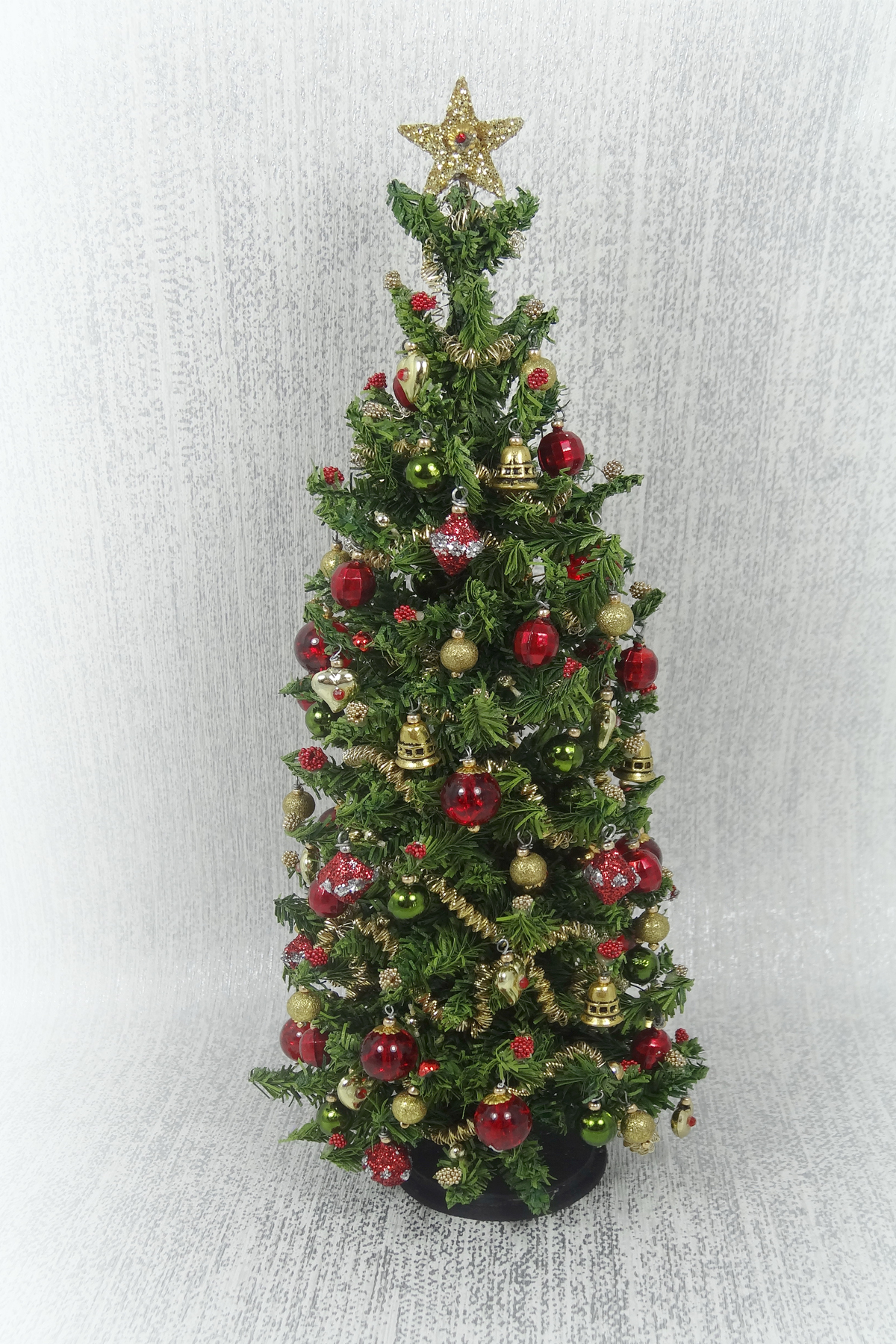(image for) 7" Luxury Red and Gold 12th scale Christmas tree